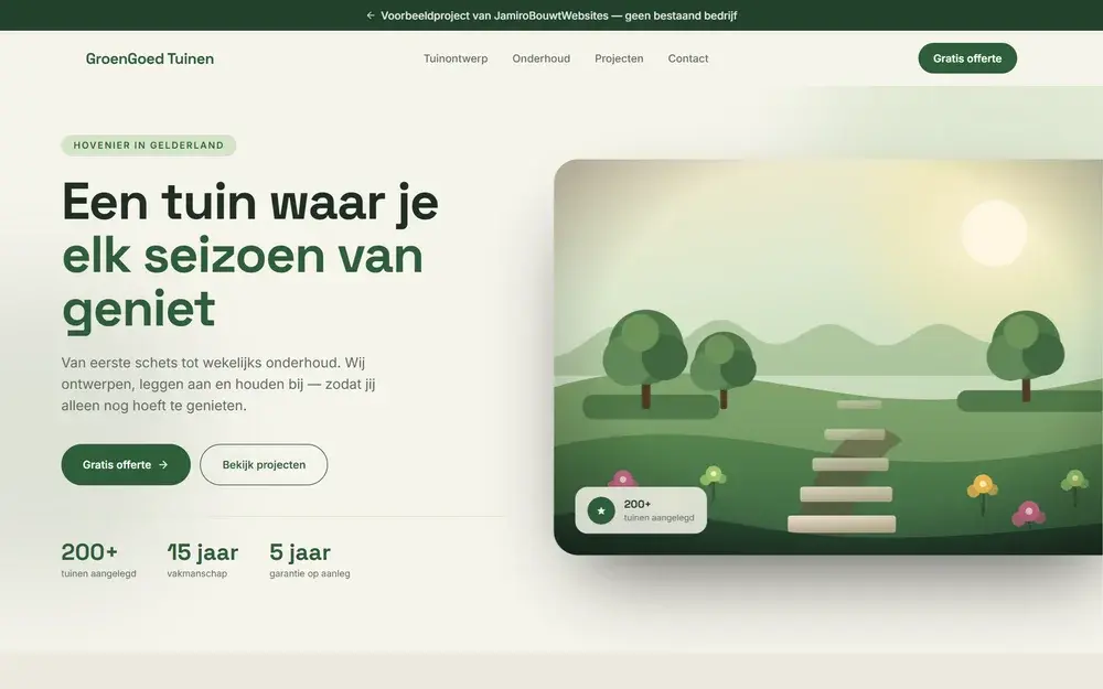 De website van GroenGoed Tuinen